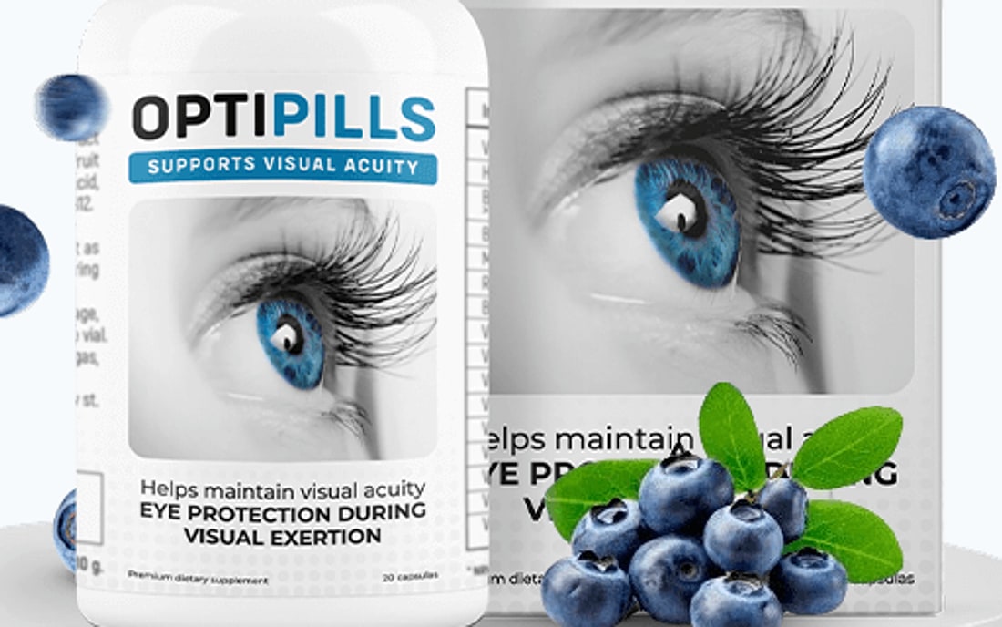 Etiqueta de OptiPills de cerca: complemento alimenticio, 20 cápsulas, 10 g de peso neto